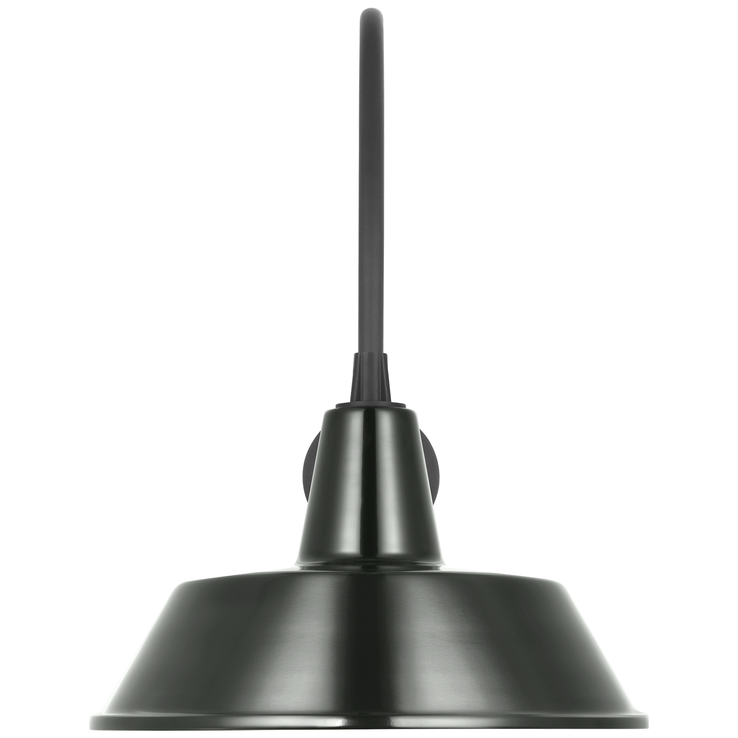 Academy 19.5" Arched Mack Barn Light | Matte Black | 16 | 16" Green Bowers Shade