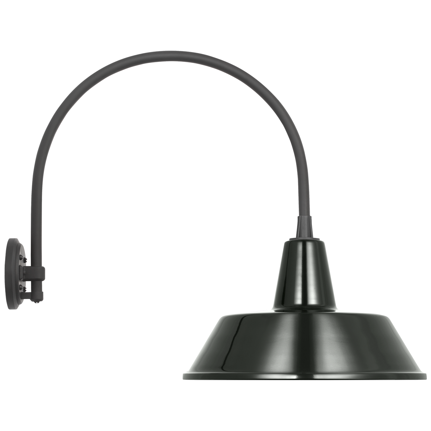 Academy 19.5" Arched Mack Barn Light | Matte Black | 16 | 16" Green Bowers Shade