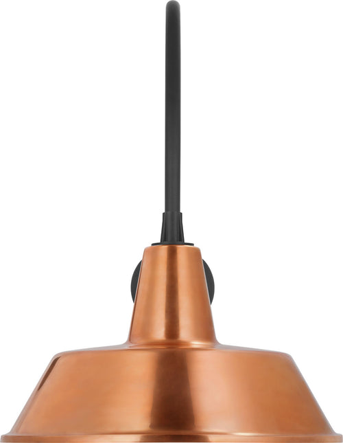 Academy 19.5" Arched Mack Barn Light | Matte Black | 16 | 16" Soft Copper Bowers Shade