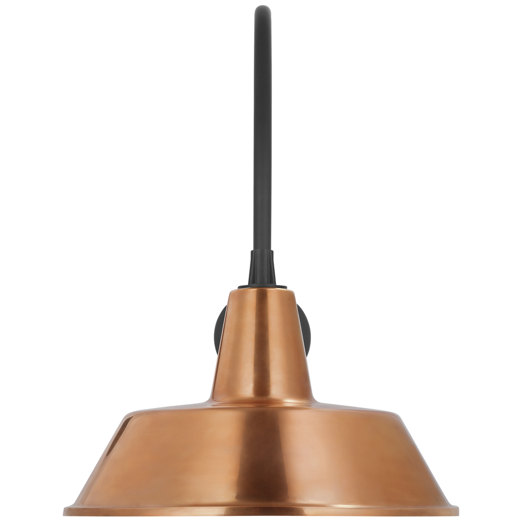 Academy 19.5" Arched Mack Barn Light | Matte Black | 16 | 16" Soft Copper Bowers Shade