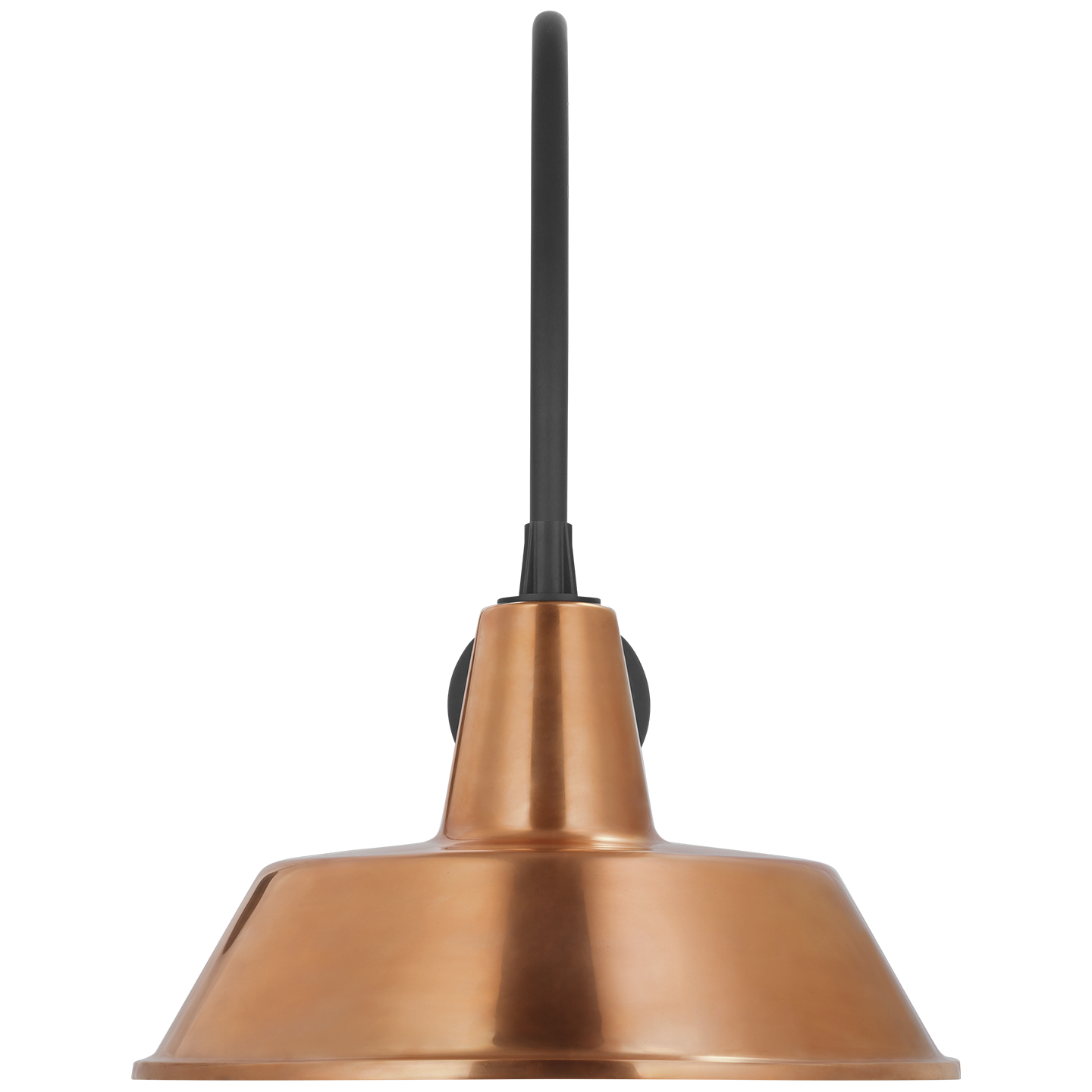Academy 19.5" Arched Mack Barn Light | Matte Black | 16 | 16" Soft Copper Bowers Shade