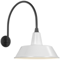 Academy 19.5" Arched Mack Barn Light | Matte Black | 16 | 16" White Bowers Shade