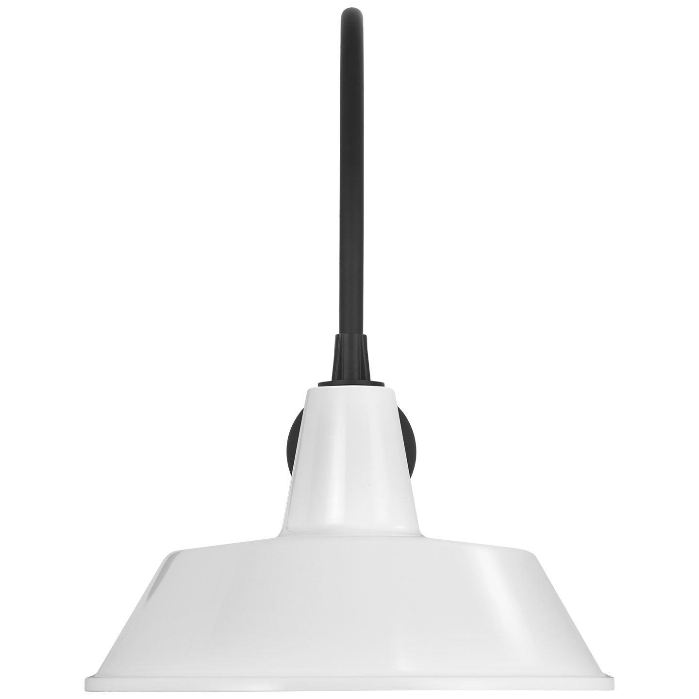 Academy 19.5" Arched Mack Barn Light | Matte Black | 16 | 16" White Bowers Shade
