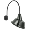 Academy 19.5" Arched Mack Barn Light | Matte Black | 12.5 | 12.5" Green Tilted Bowers Shade