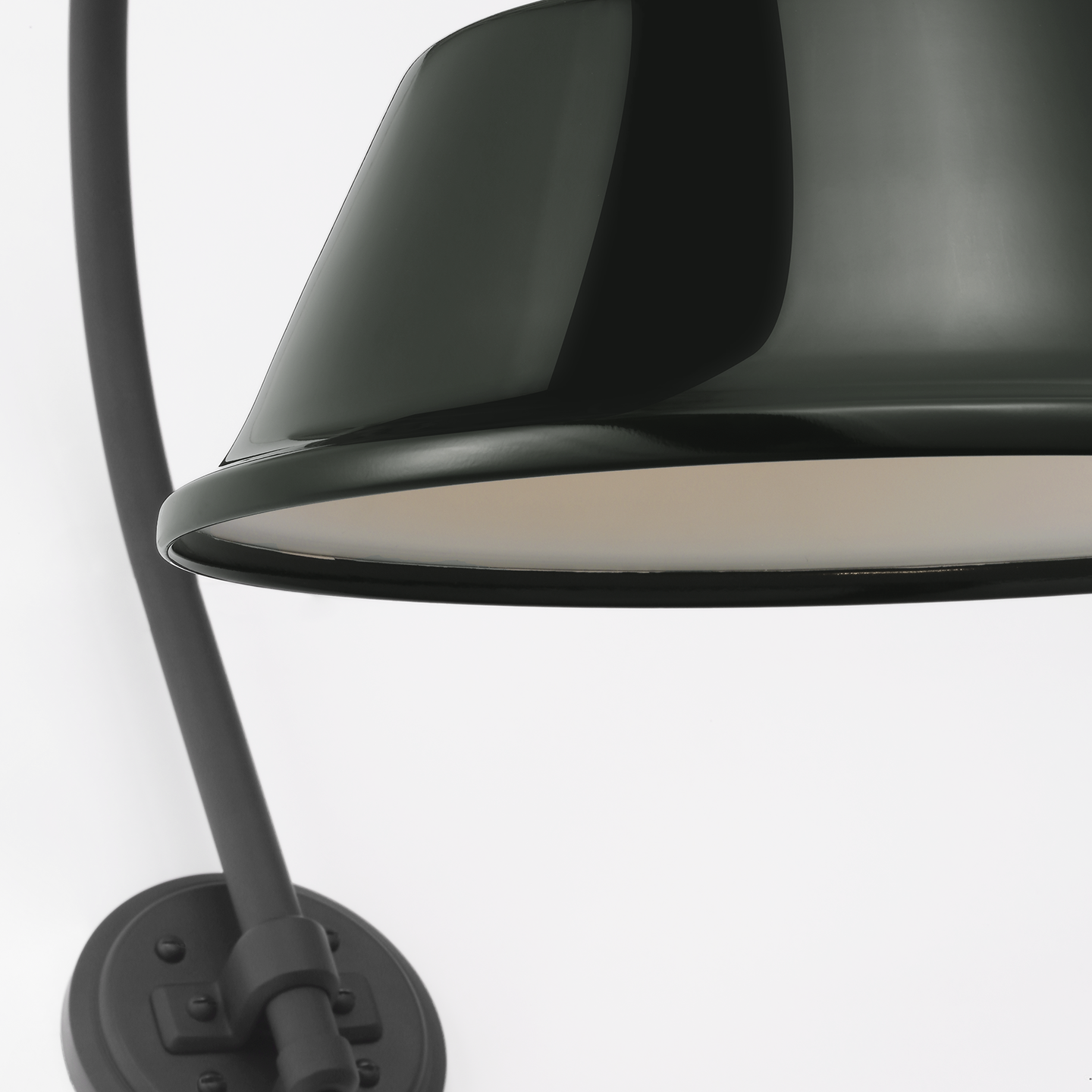 Academy 19.5" Arched Mack Barn Light | Matte Black | 12.5 | 12.5" Green Tilted Bowers Shade