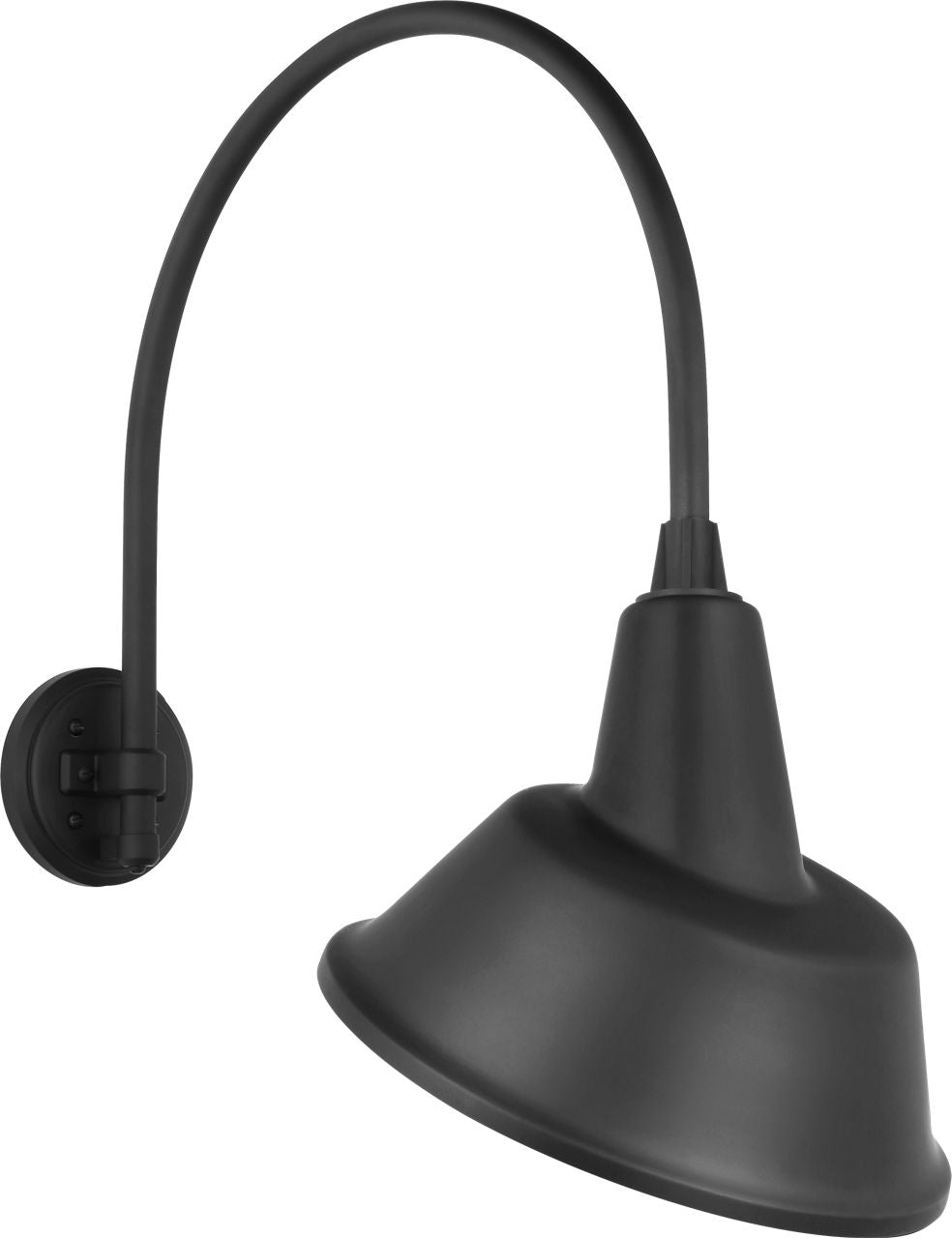 Academy 19.5" Arched Mack Barn Light | Matte Black | 12.5 | 12.5" Matte Black Tilted Bowers Shade