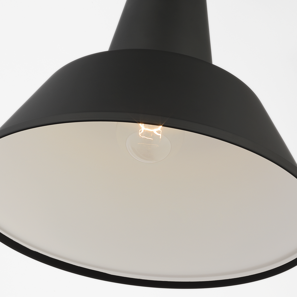Academy 19.5" Arched Mack Barn Light | Matte Black | 12.5 | 12.5" Matte Black Tilted Bowers Shade