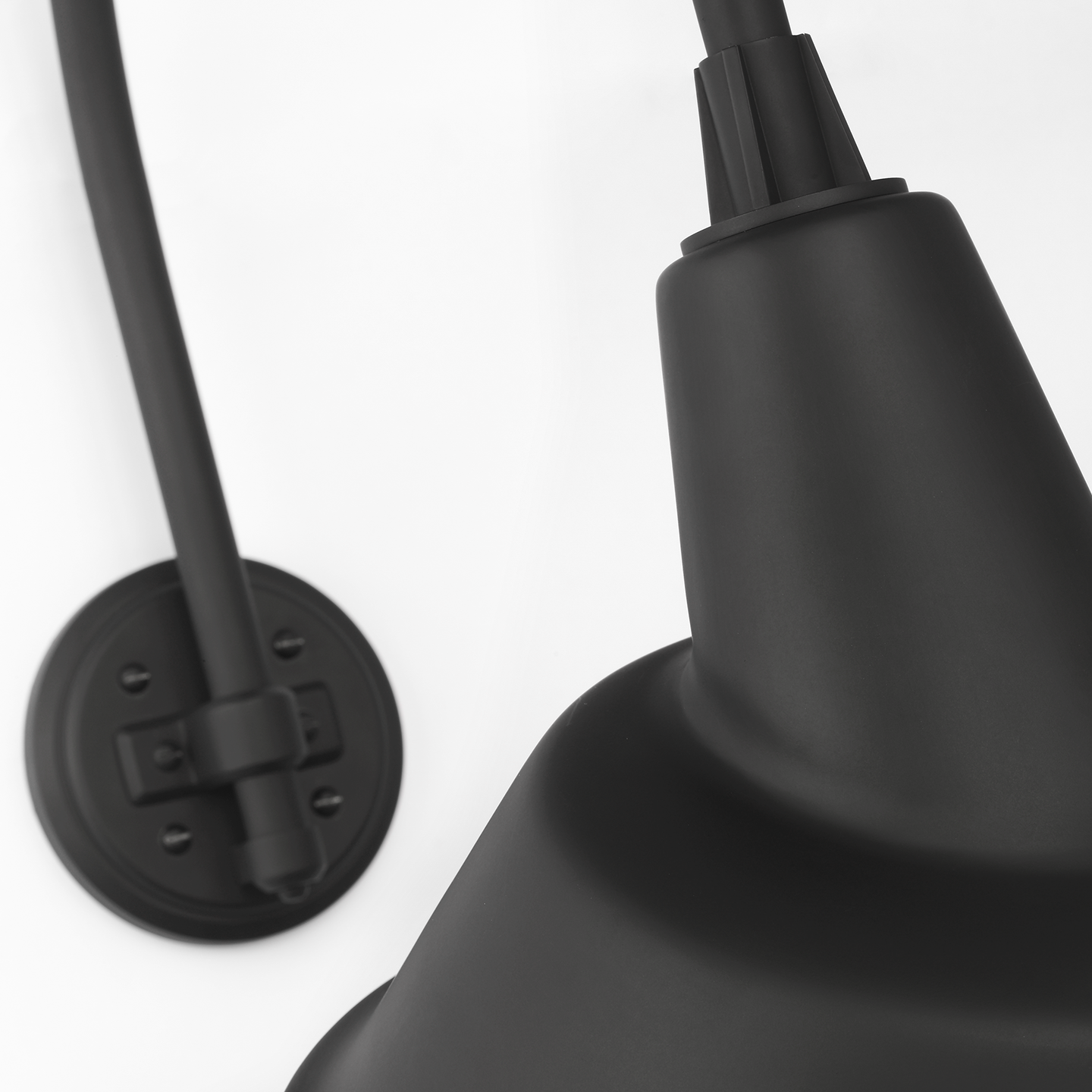 Academy 19.5" Arched Mack Barn Light | Matte Black | 12.5 | 12.5" Matte Black Tilted Bowers Shade