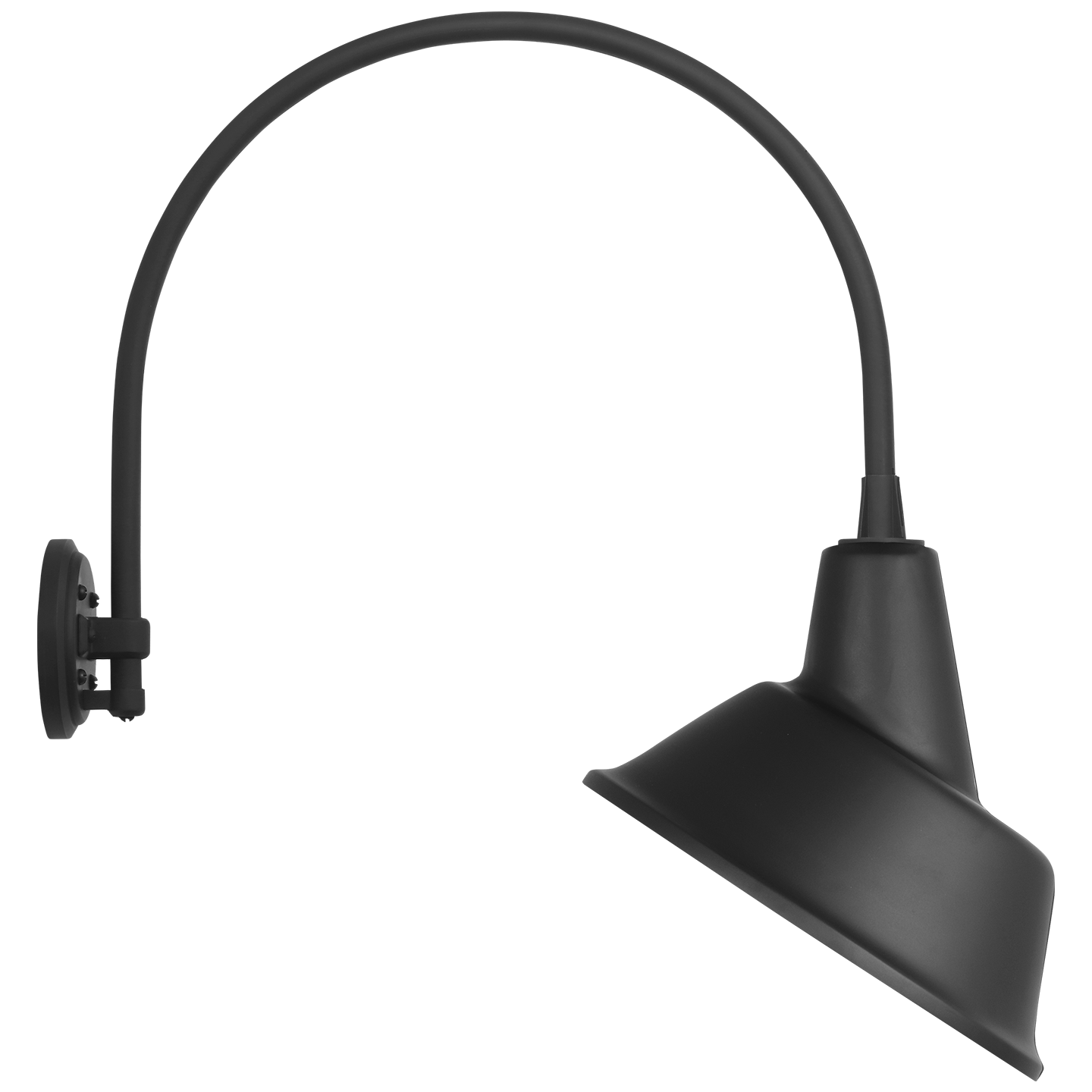 Academy 19.5" Arched Mack Barn Light | Matte Black | 12.5 | 12.5" Matte Black Tilted Bowers Shade