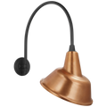 Academy 19.5" Arched Mack Barn Light | Matte Black | 12.5 | 12.5" Soft Copper Tilted Bowers Shade