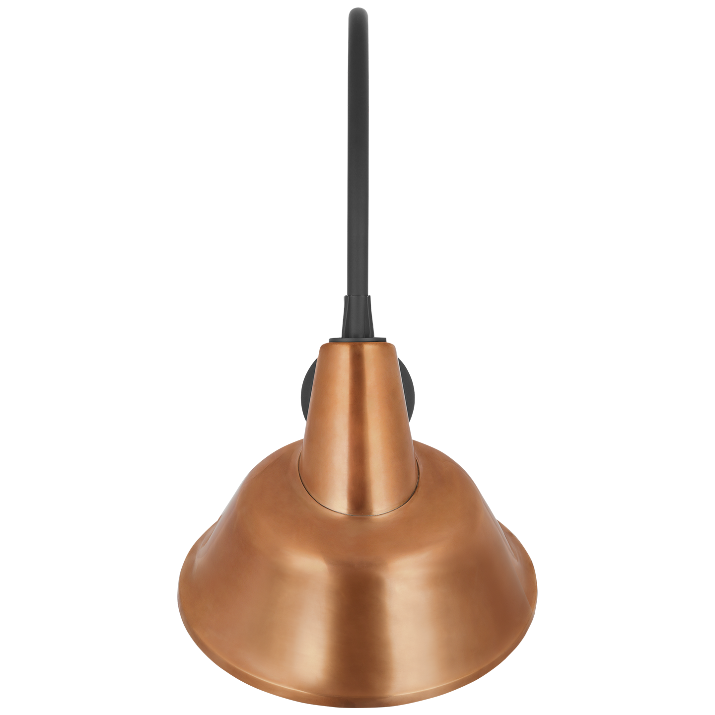Academy 19.5" Arched Mack Barn Light | Matte Black | 12.5 | 12.5" Soft Copper Tilted Bowers Shade