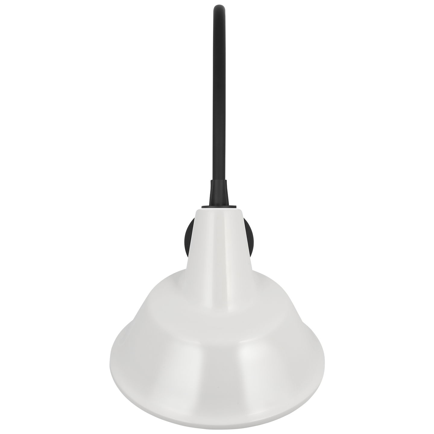 Academy 19.5" Arched Mack Barn Light | Matte Black | 12.5 | 12.5" White Tilted Bowers Shade