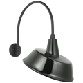 Academy 19.5" Arched Mack Barn Light | Matte Black | 16 | 16" Green Tilted Bowers Shade