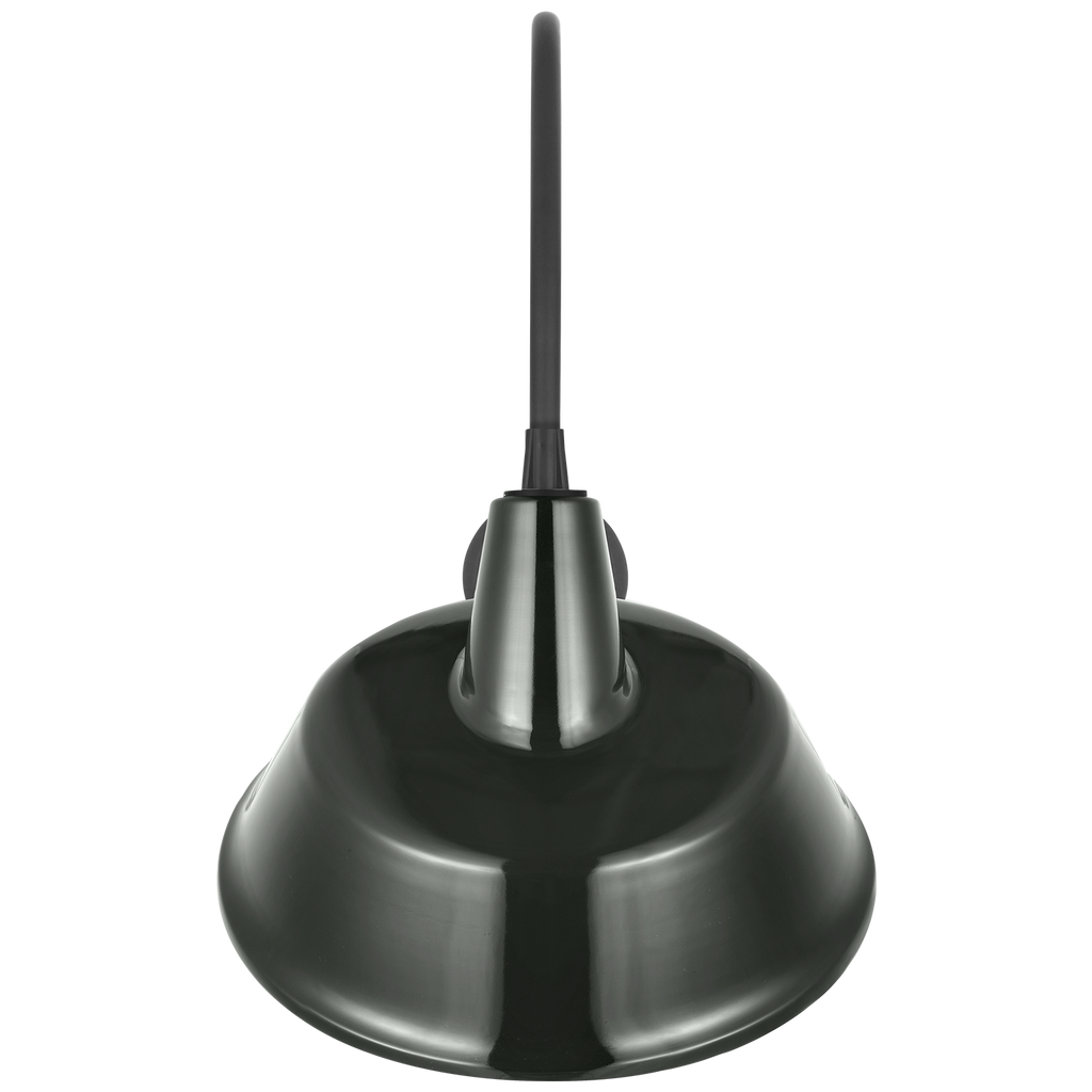Academy 19.5" Arched Mack Barn Light | Matte Black | 16 | 16" Green Tilted Bowers Shade