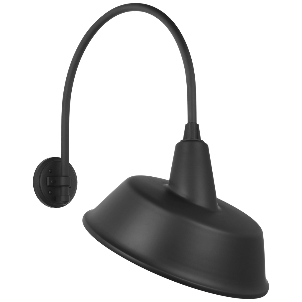 Academy 19.5" Arched Mack Barn Light | Matte Black | 16 | 16" Matte Black Tilted Bowers Shade