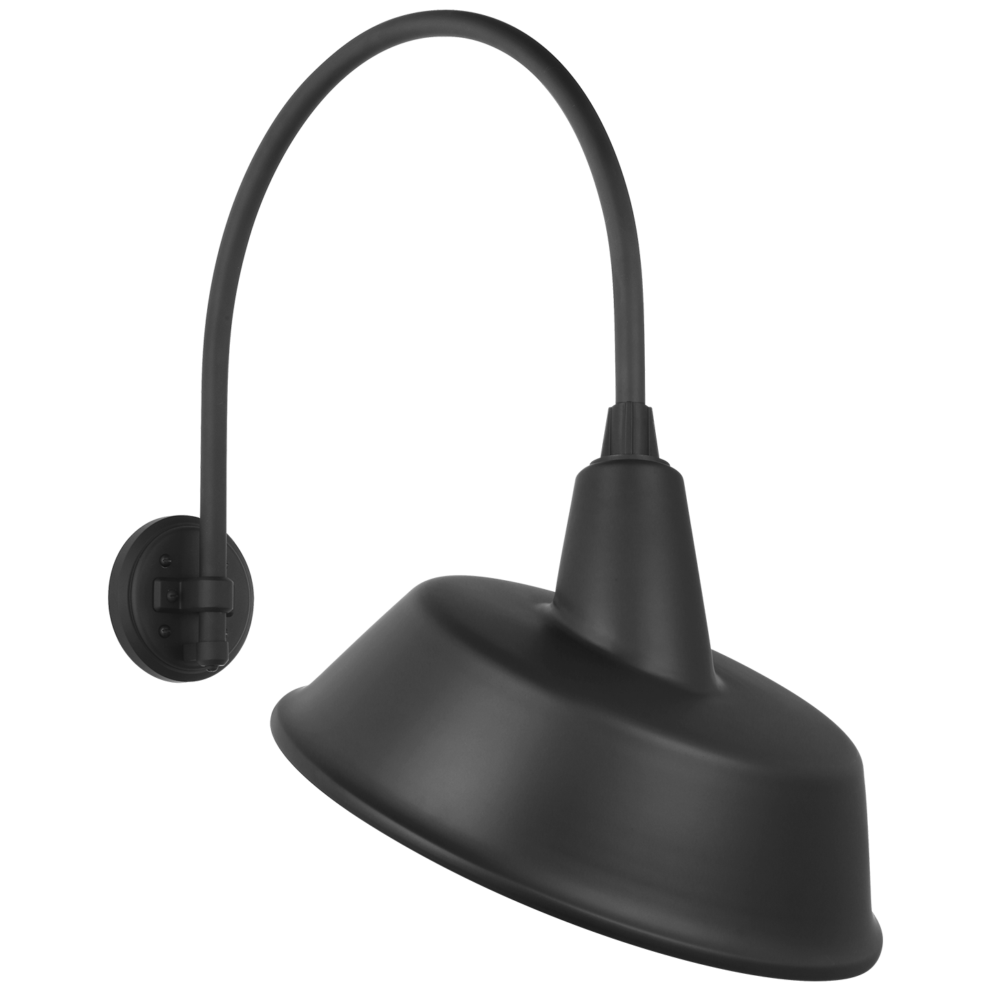 Academy 19.5" Arched Mack Barn Light | Matte Black | 16 | 16" Matte Black Tilted Bowers Shade