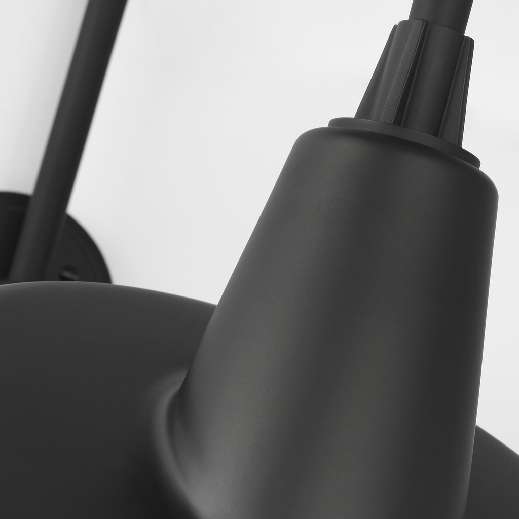 Academy 19.5" Arched Mack Barn Light | Matte Black | 16 | 16" Matte Black Tilted Bowers Shade
