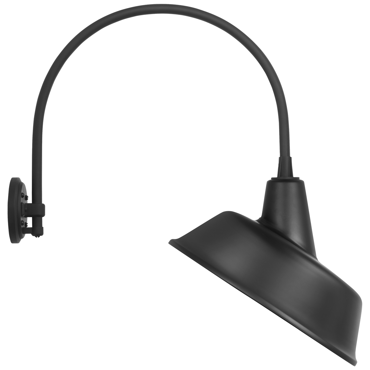 Academy 19.5" Arched Mack Barn Light | Matte Black | 16 | 16" Matte Black Tilted Bowers Shade