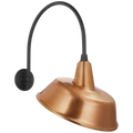 Academy 19.5" Arched Mack Barn Light | Matte Black | 16 | 16" Soft Copper Tilted Bowers Shade