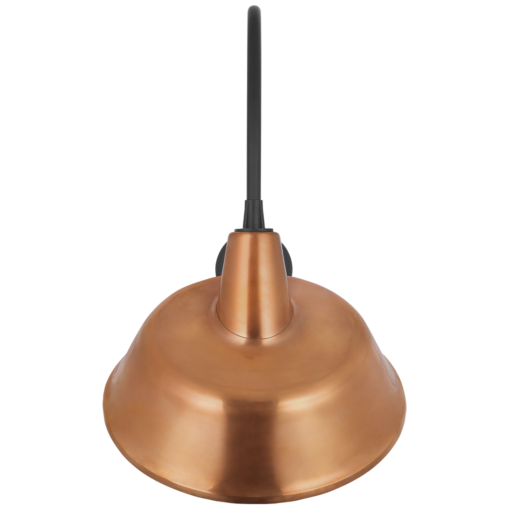 Academy 19.5" Arched Mack Barn Light | Matte Black | 16 | 16" Soft Copper Tilted Bowers Shade