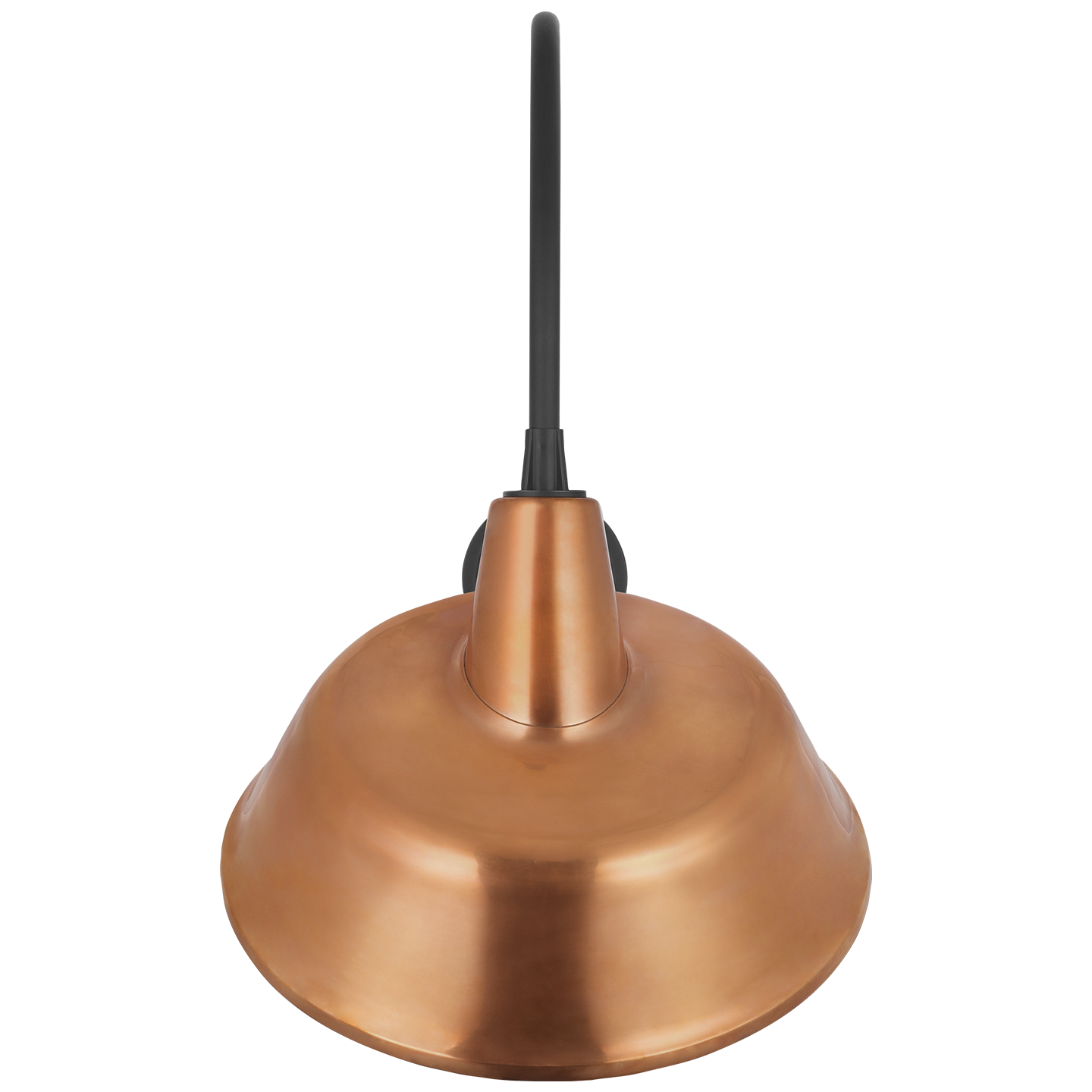 Academy 19.5" Arched Mack Barn Light | Matte Black | 16 | 16" Soft Copper Tilted Bowers Shade