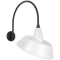 Academy 19.5" Arched Mack Barn Light | Matte Black | 16 | 16" White Tilted Bowers Shade