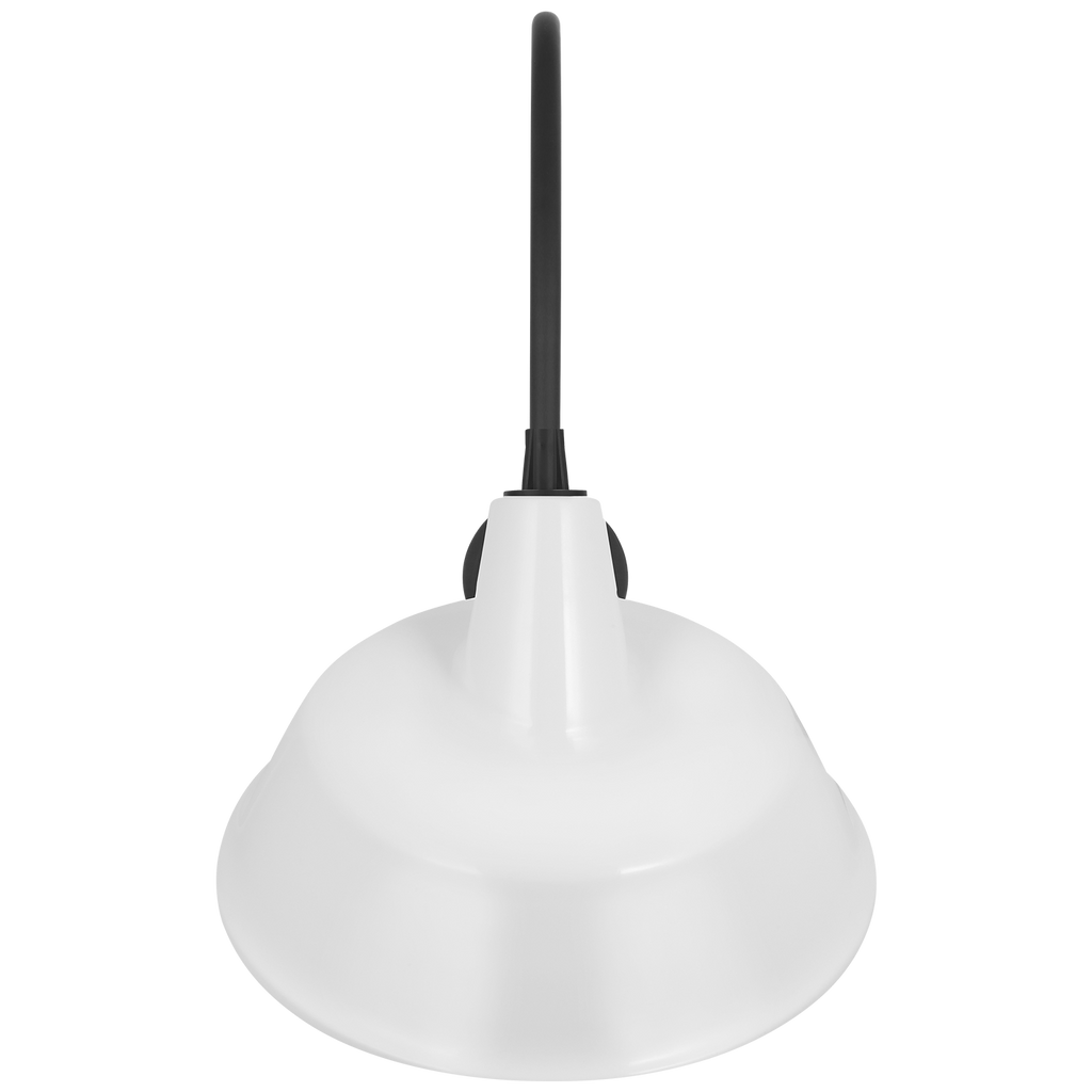 Academy 19.5" Arched Mack Barn Light | Matte Black | 16 | 16" White Tilted Bowers Shade
