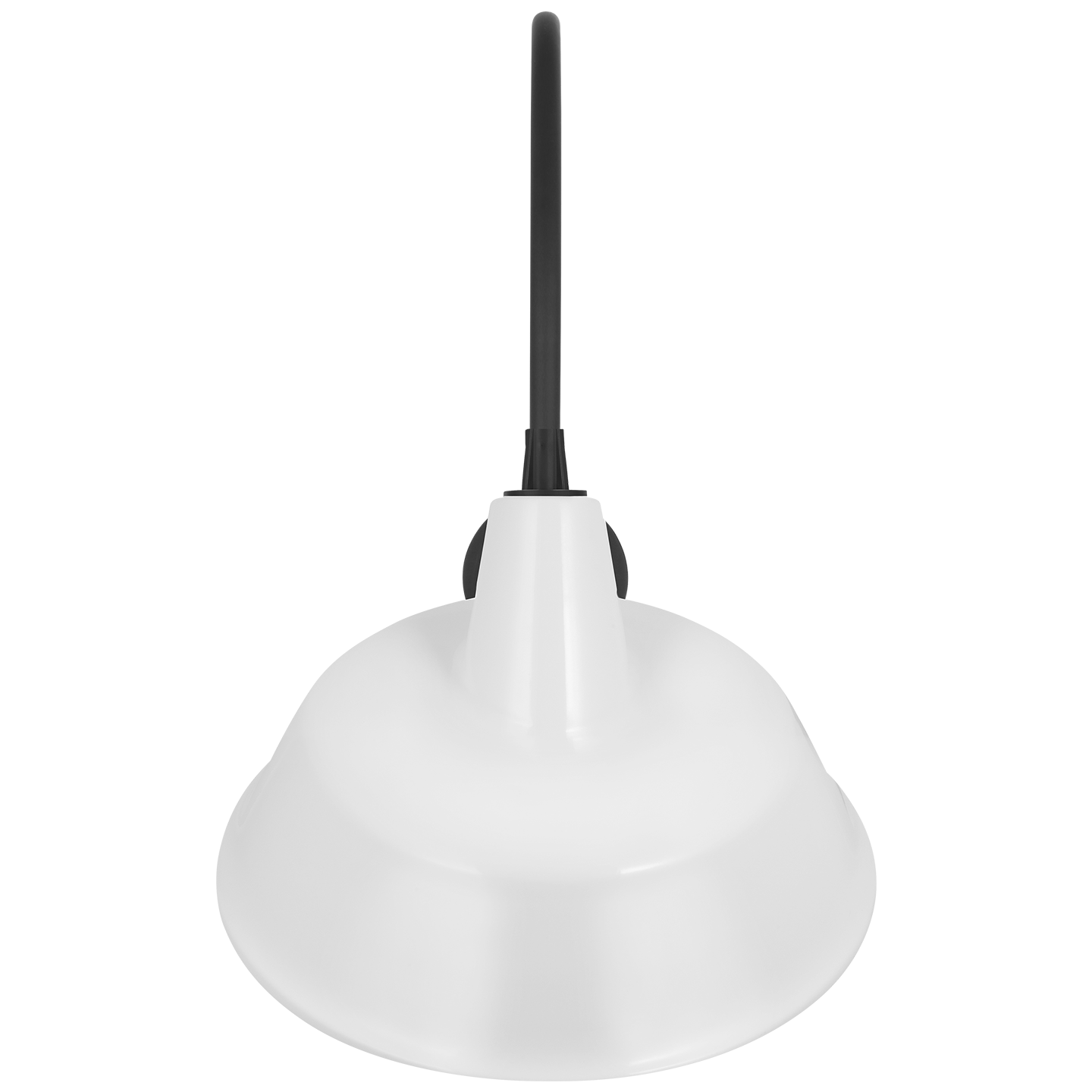 Academy 19.5" Arched Mack Barn Light | Matte Black | 16 | 16" White Tilted Bowers Shade