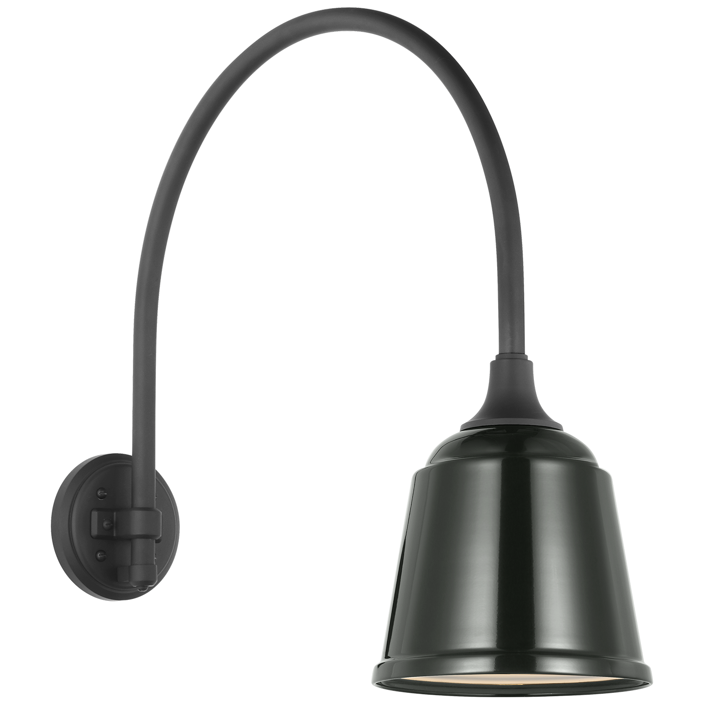 Academy 19.5" Arched Mack Barn Light | Matte Black | 8 | 8" Green Rockhouse Shade