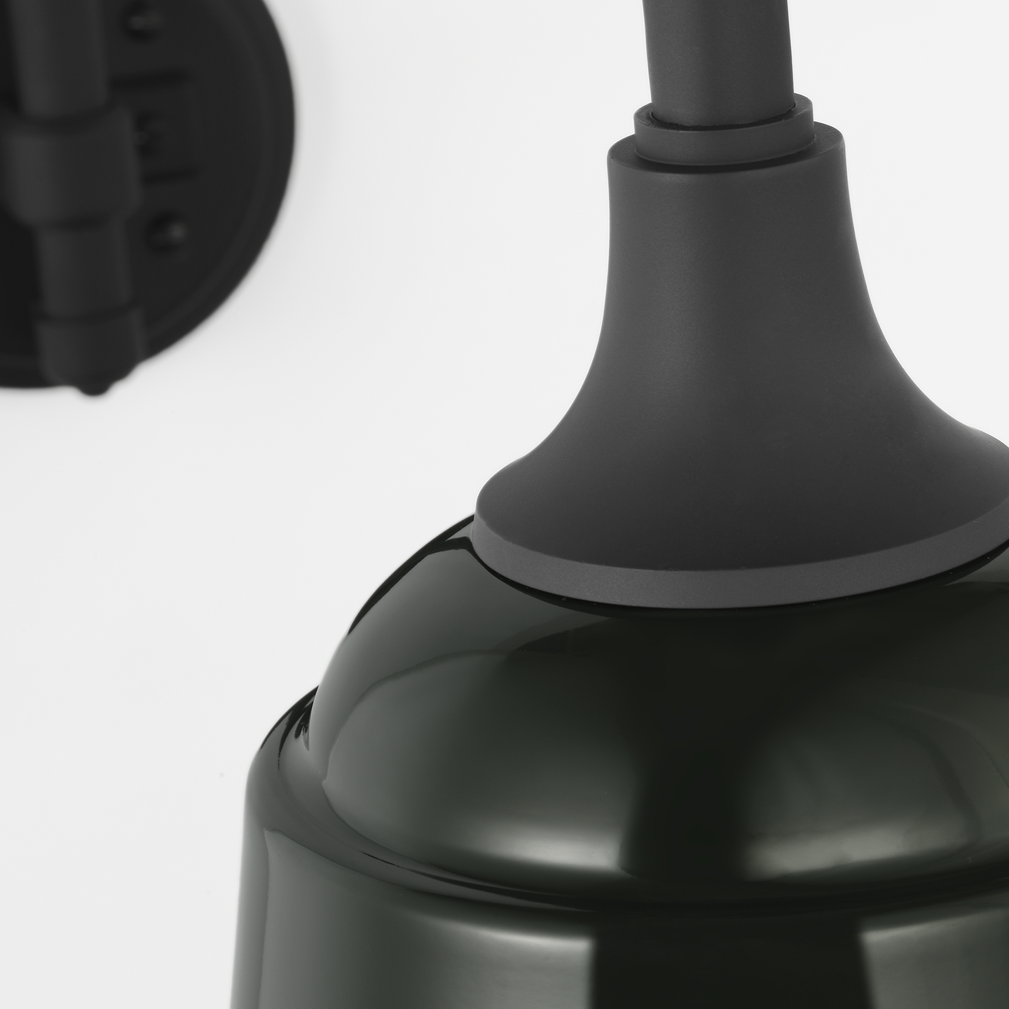 Academy 19.5" Arched Mack Barn Light | Matte Black | 8 | 8" Green Rockhouse Shade
