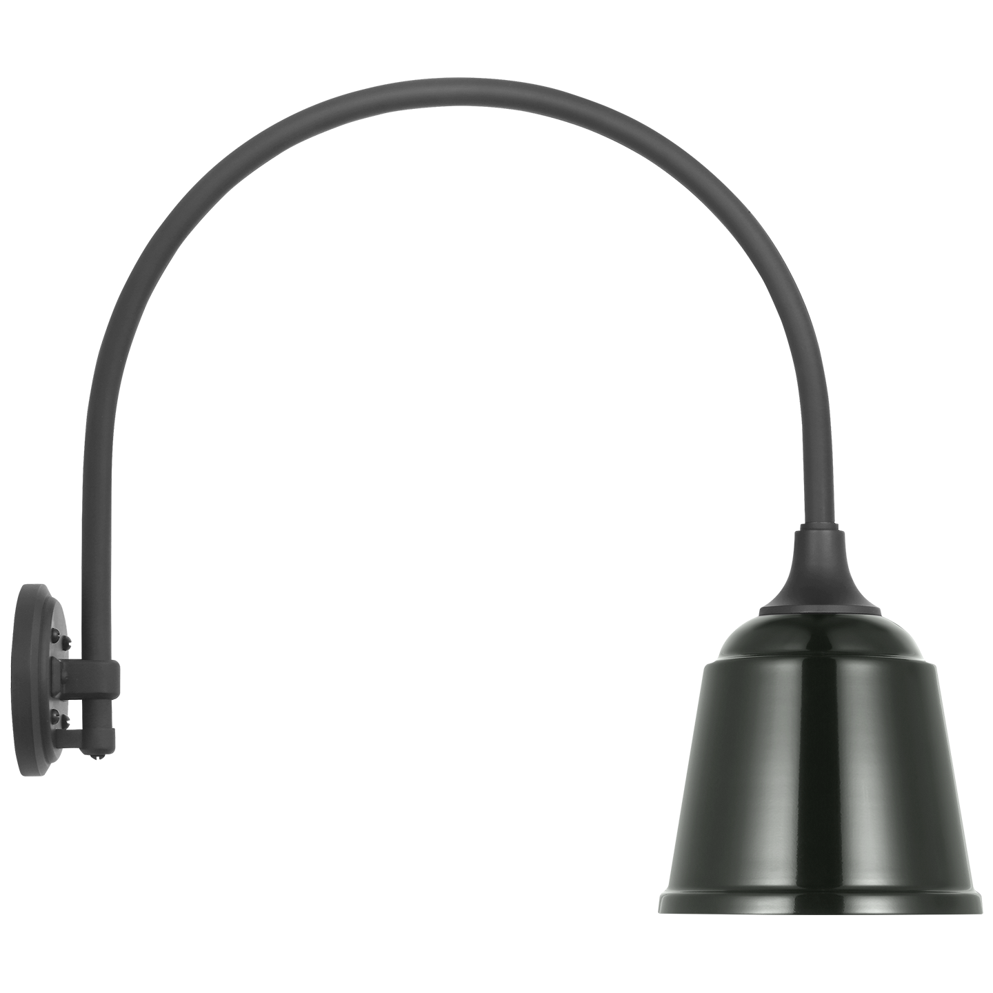 Academy 19.5" Arched Mack Barn Light | Matte Black | 8 | 8" Green Rockhouse Shade