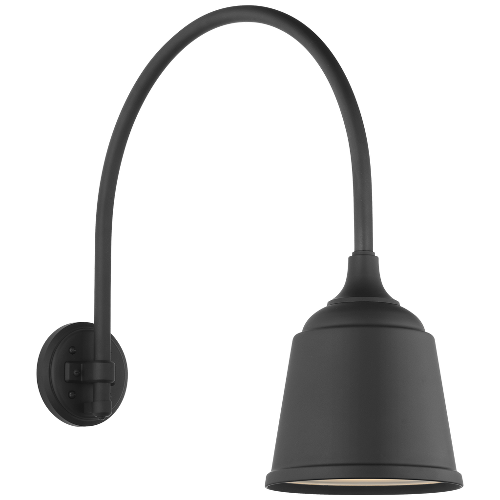 Academy 19.5" Arched Mack Barn Light | Matte Black | 8 | 8" Matte Black Rockhouse Shade
