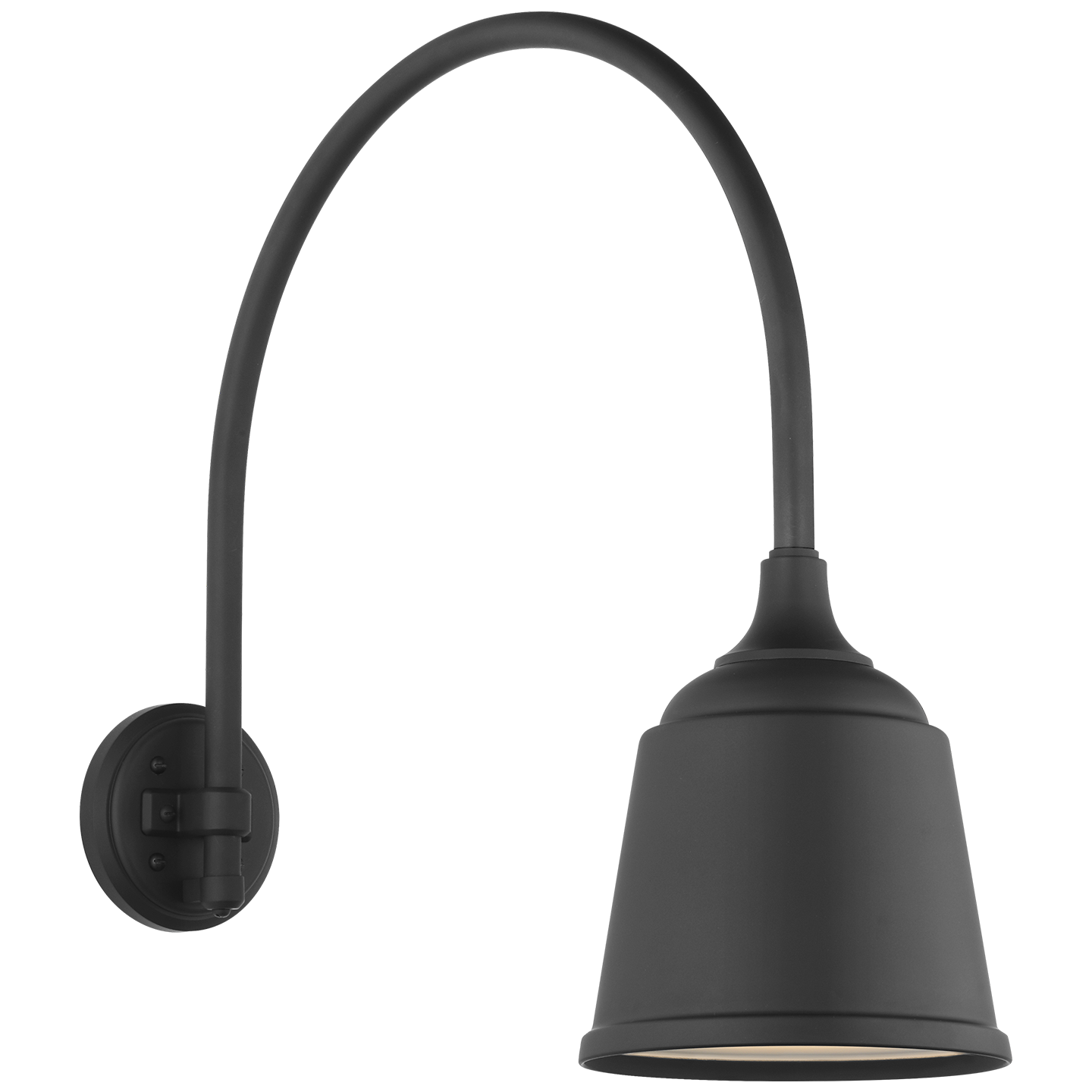 Academy 19.5" Arched Mack Barn Light | Matte Black | 8 | 8" Matte Black Rockhouse Shade