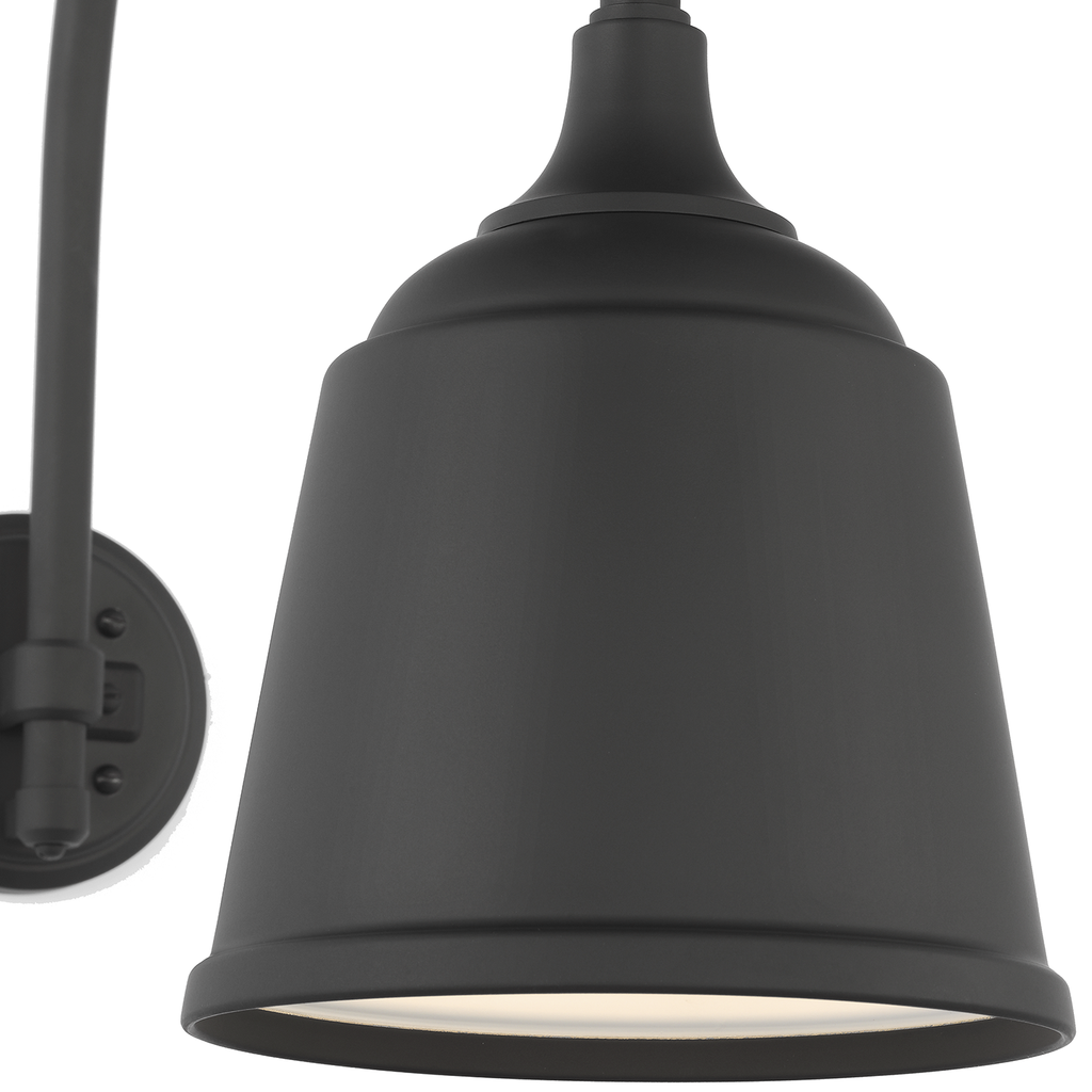 Academy 19.5" Arched Mack Barn Light | Matte Black | 8 | 8" Matte Black Rockhouse Shade