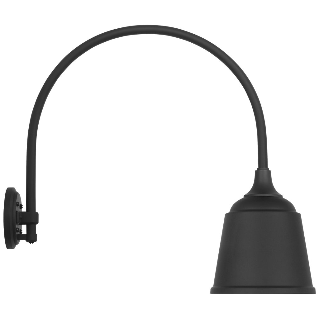 Academy 19.5" Arched Mack Barn Light | Matte Black | 8 | 8" Matte Black Rockhouse Shade