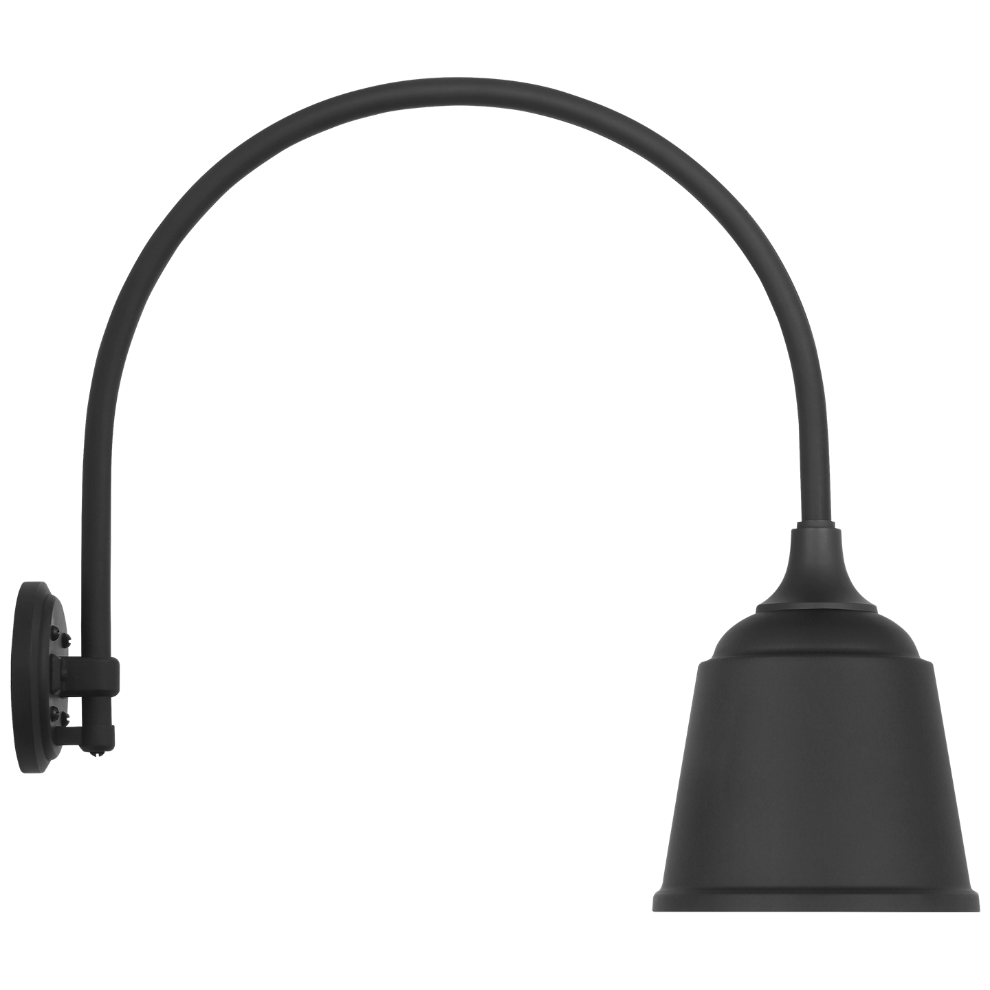 Academy 19.5" Arched Mack Barn Light | Matte Black | 8 | 8" Matte Black Rockhouse Shade