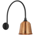 Academy 19.5" Arched Mack Barn Light | Matte Black | 8 | 8" Soft Copper Rockhouse Shade