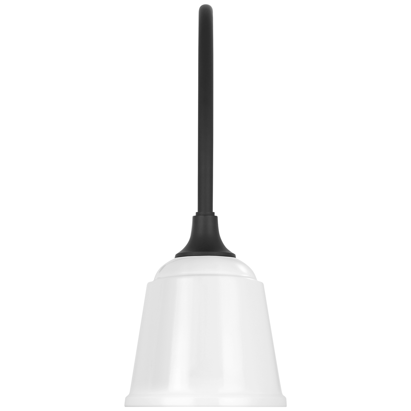 Academy 19.5" Arched Mack Barn Light | Matte Black | 8 | 8" White Rockhouse Shade