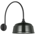 Academy 19.5" Arched Mack Barn Light | Matte Black | 12.5 | 12.5" Green Rockhouse Shade