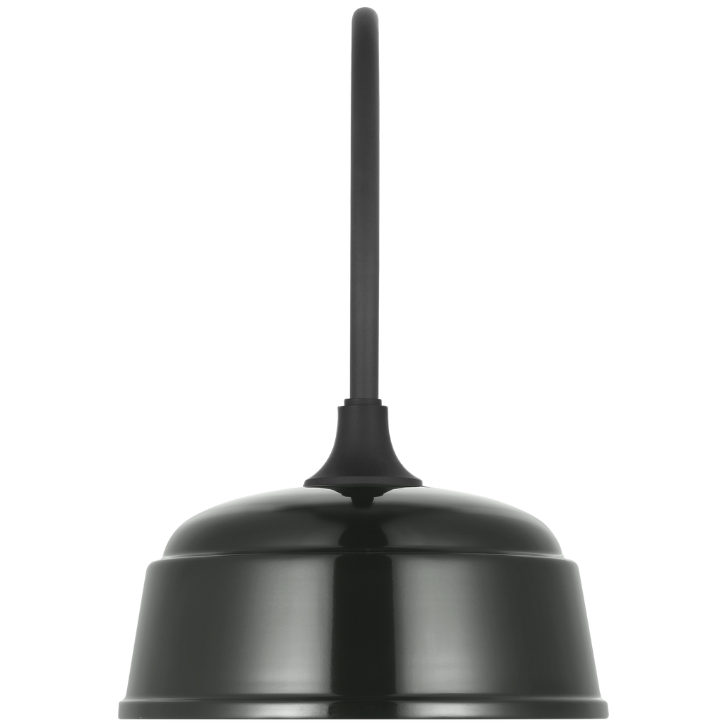 Academy 19.5" Arched Mack Barn Light | Matte Black | 12.5 | 12.5" Green Rockhouse Shade