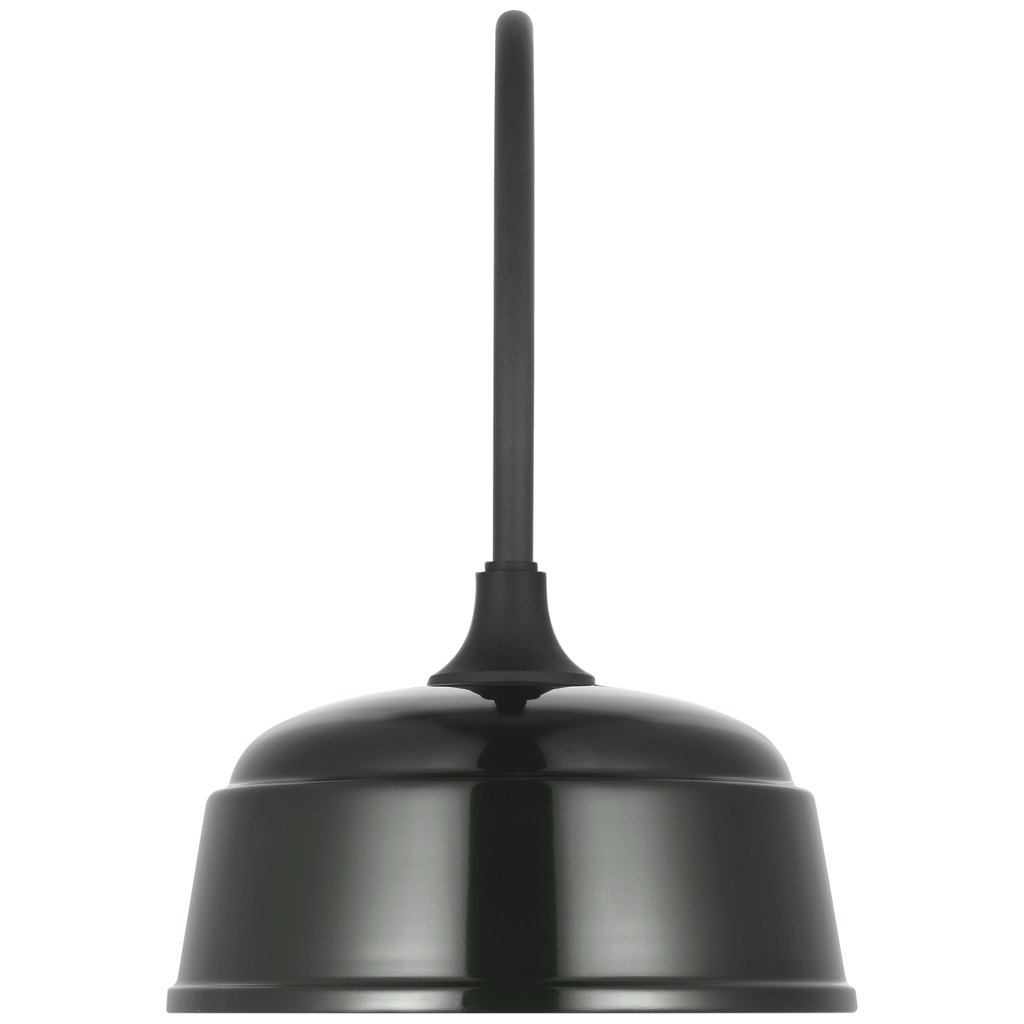 Academy 19.5" Arched Mack Barn Light | Matte Black | 12.5 | 12.5" Green Rockhouse Shade