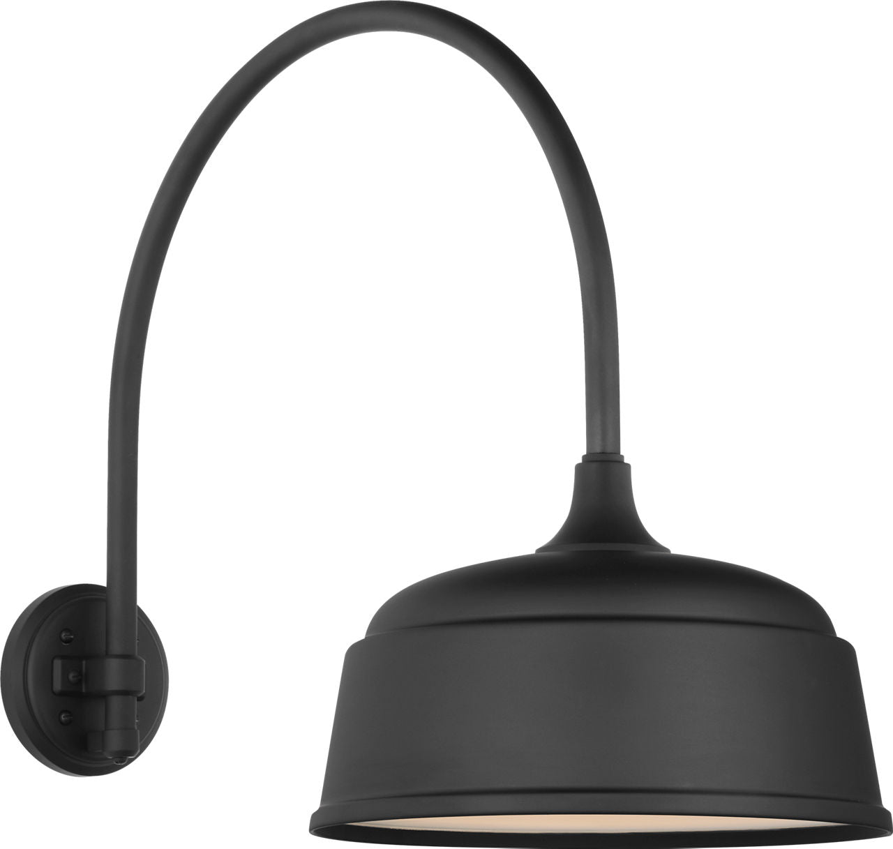 Academy 19.5" Arched Mack Barn Light | Matte Black | 12.5 | 12.5" Matte Black Rockhouse Shade