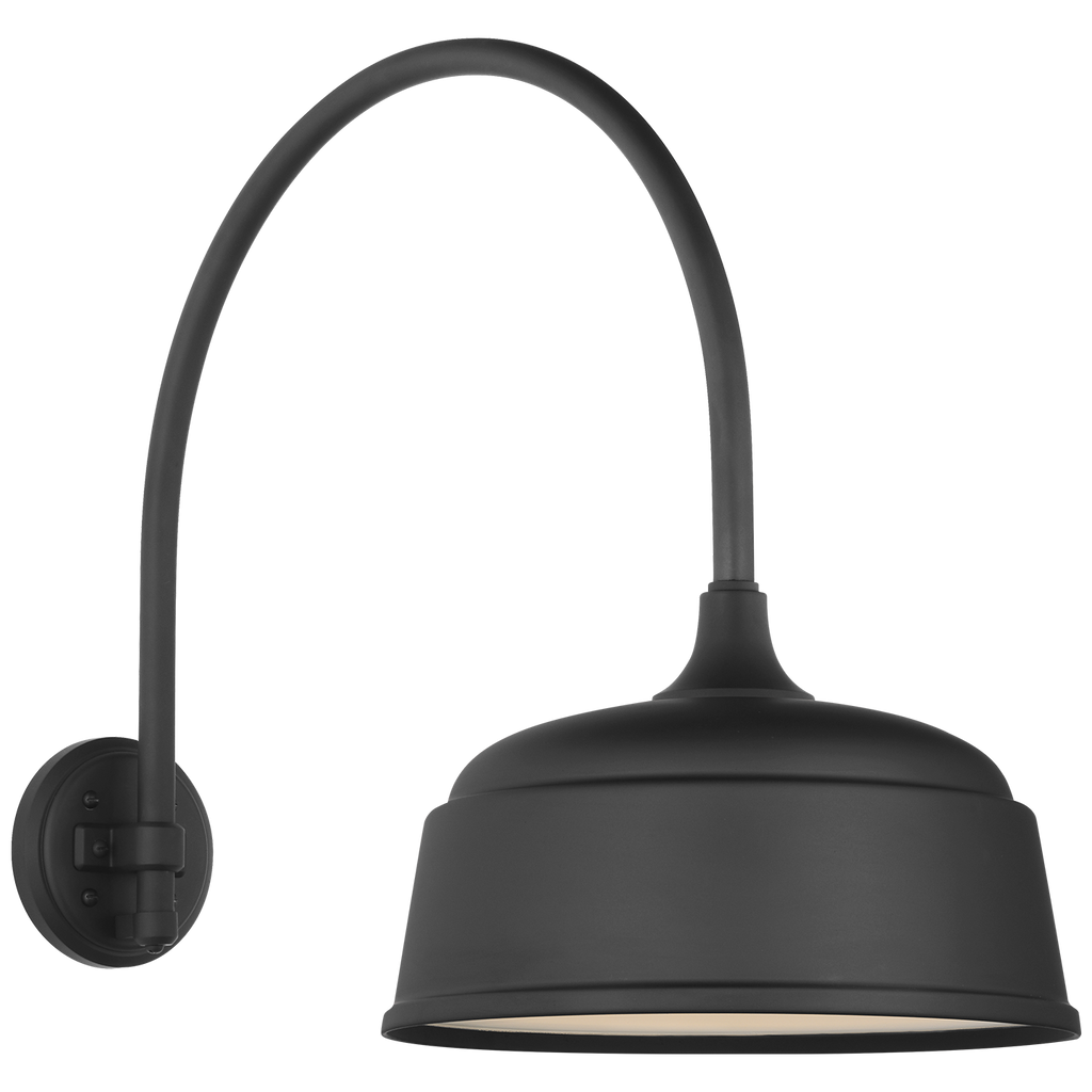 Academy 19.5" Arched Mack Barn Light | Matte Black | 12.5 | 12.5" Matte Black Rockhouse Shade