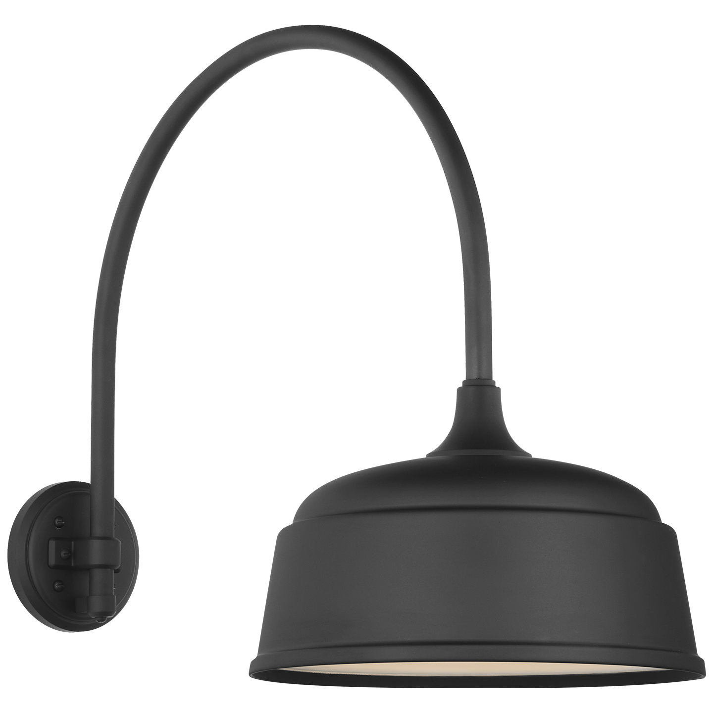 Academy 19.5" Arched Mack Barn Light | Matte Black | 12.5 | 12.5" Matte Black Rockhouse Shade