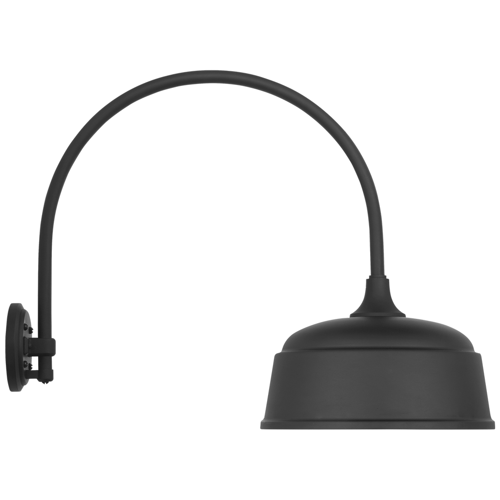 Academy 19.5" Arched Mack Barn Light | Matte Black | 12.5 | 12.5" Matte Black Rockhouse Shade