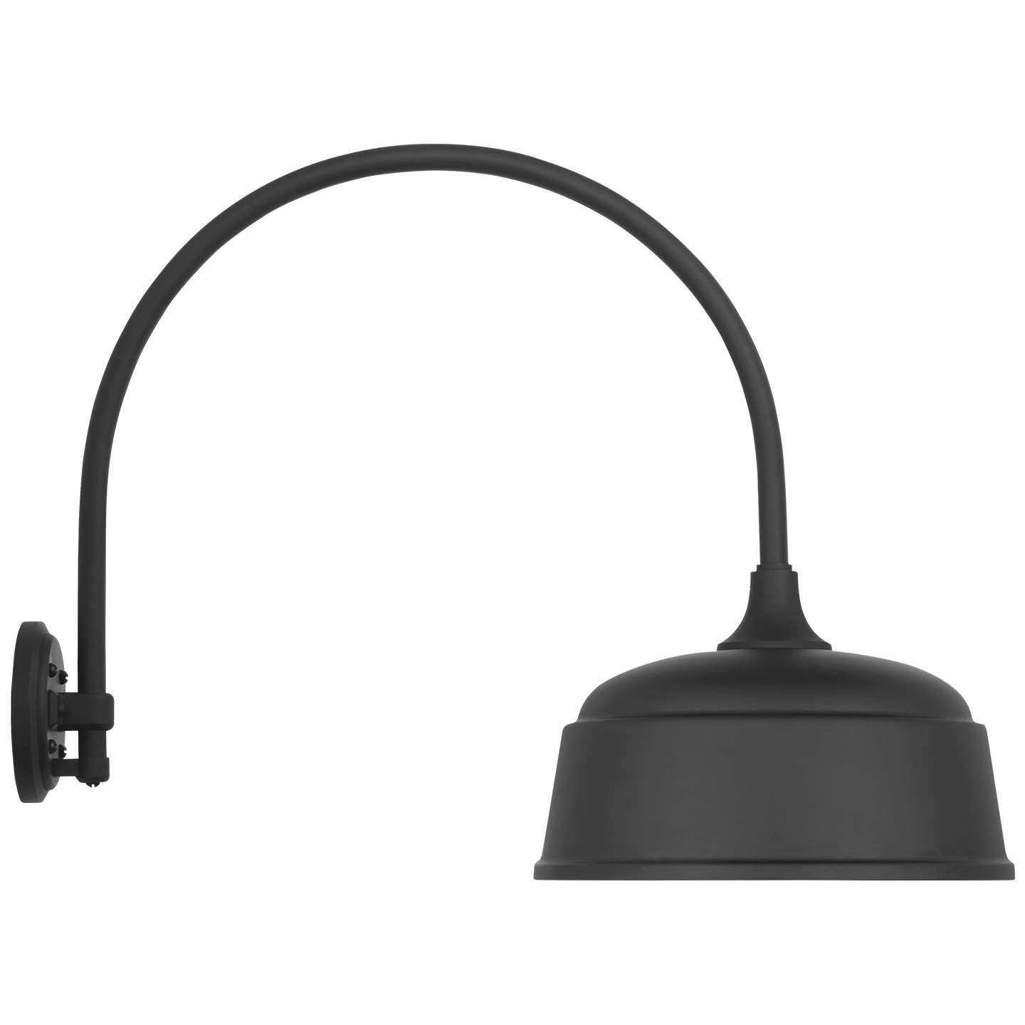 Academy 19.5" Arched Mack Barn Light | Matte Black | 12.5 | 12.5" Matte Black Rockhouse Shade
