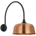 Academy 19.5" Arched Mack Barn Light | Matte Black | 12.5 | 12.5" Soft Copper Rockhouse Shade