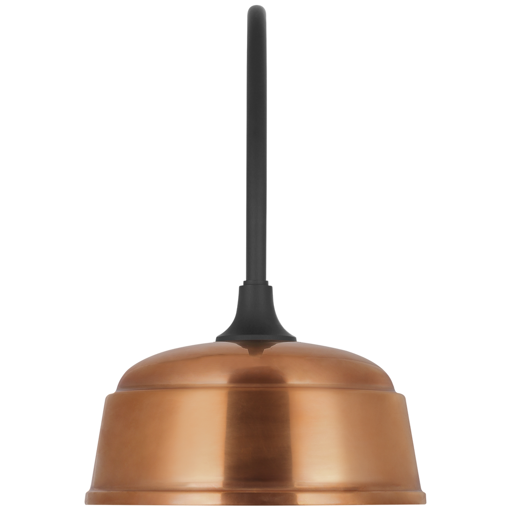 Academy 19.5" Arched Mack Barn Light | Matte Black | 12.5 | 12.5" Soft Copper Rockhouse Shade