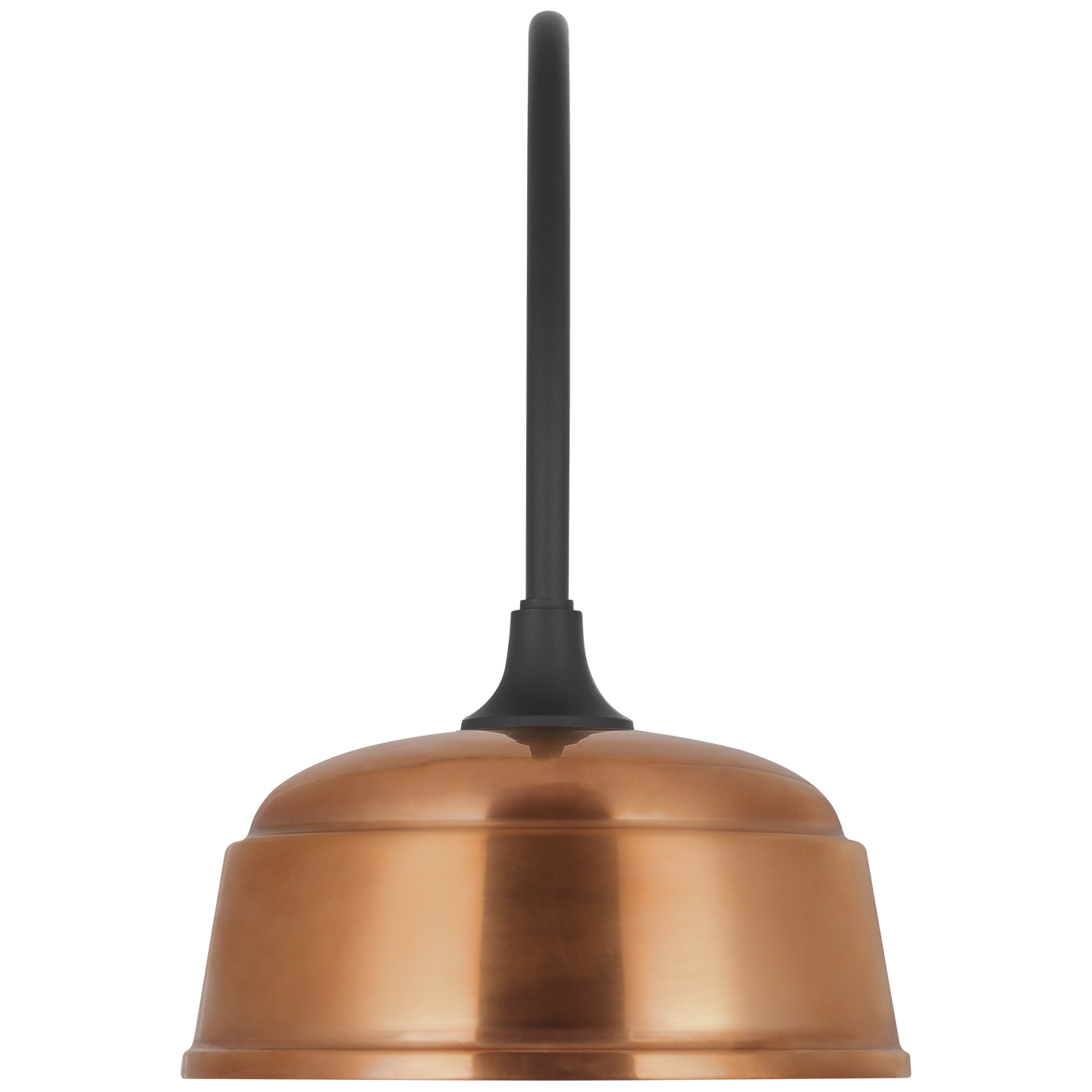 Academy 19.5" Arched Mack Barn Light | Matte Black | 12.5 | 12.5" Soft Copper Rockhouse Shade