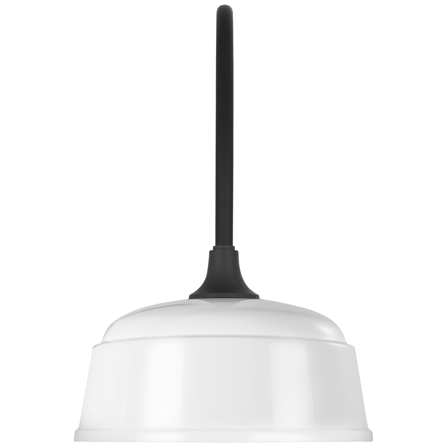 Academy 19.5" Arched Mack Barn Light | Matte Black | 12.5 | 12.5" White Rockhouse Shade